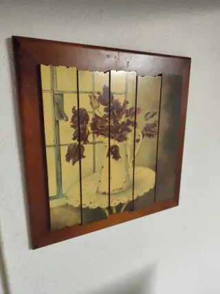 Cuadro de madera con flores