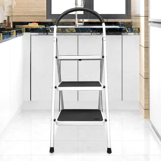 Escalera plegable acero 3 peldaños, Nueva