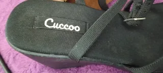 Sandalias plataforma negras tiras talla 39