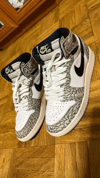 Jordan 1 Elephant Print Gris Blanco