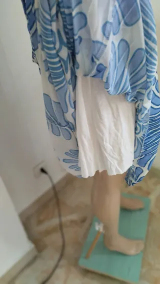 Abito donna estivo fantasia blu e bianco