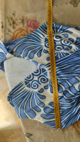 Abito donna estivo fantasia blu e bianco