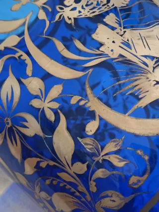 Vaso vintage Murano Blu e Argento