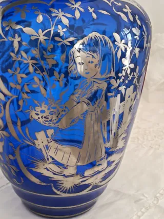 Vaso vintage Murano Blu e Argento