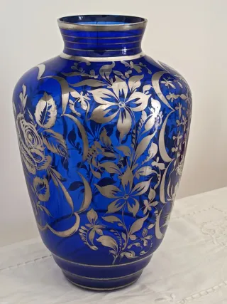 Vaso vintage Murano Blu e Argento