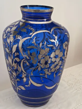 Vaso vintage Murano Blu e Argento