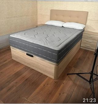 canapés + colchones + Cabeceros + Mesitas