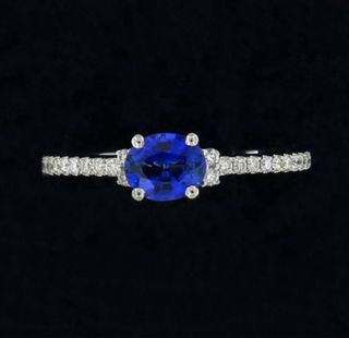 Anillo Crivelli Oro Blanco 18kt Zafiro 0.78ct