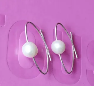 Pendientes Tous Elipse Plata y Perla