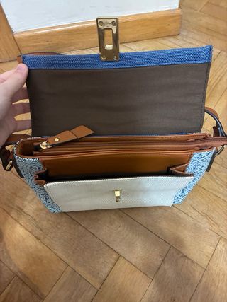 Bolso Parfois azul y blanco