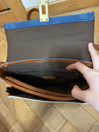 Bolso Parfois azul y blanco