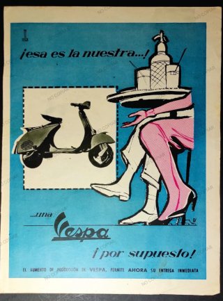 ANUNCIO GRAN FORMATO MOTO VESPA AÑO 1959