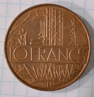 Moneda 10 Francos 1975 Mathieu París