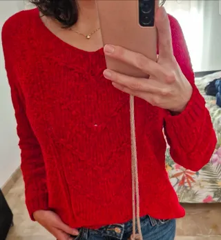 Jersey chenilla rojo talla M