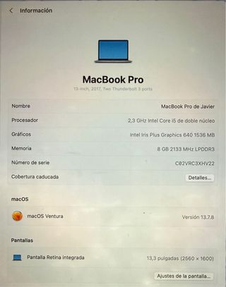 MacBook Pro Apple Gris Espacial