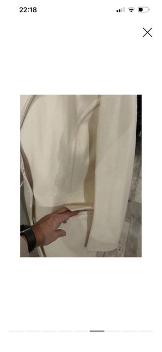 Cappotto lana bianco MIDI sfiancato