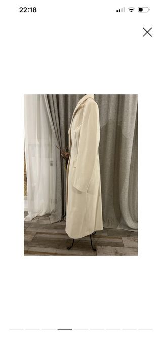 Cappotto lana bianco MIDI sfiancato