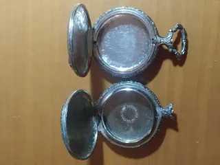 Fundas para reloj de bolsillo plateadas