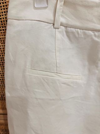 Bermuda Massimo Dutti Lino Mujer Beige