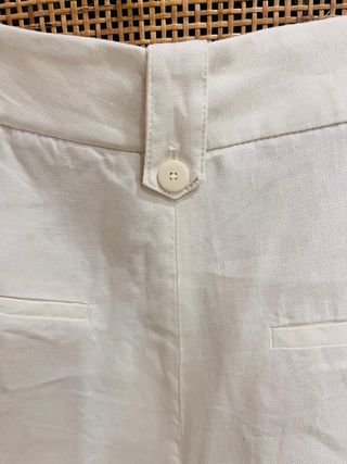Bermuda Massimo Dutti Lino Mujer Beige