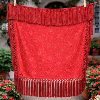 Mantón Flamenca Rojo