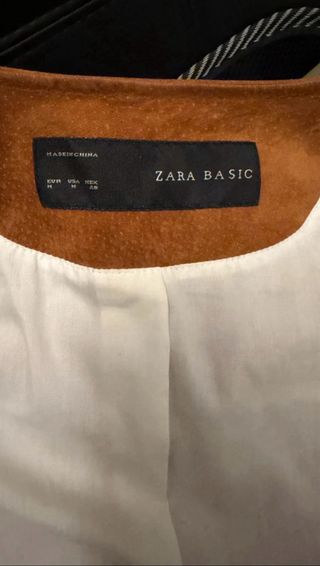 Chaqueta Zara Piel Auténtica Flecos Talla M