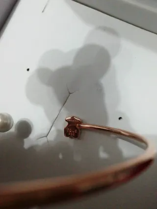 Pulsera Tous Plata Perla Dorada baño oro rosa