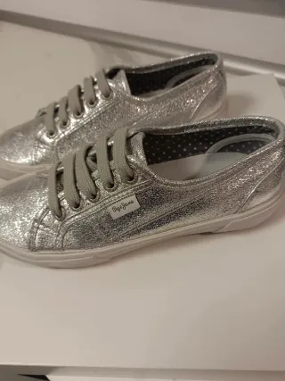 Zapatillas Pepe Jeans London plateadas