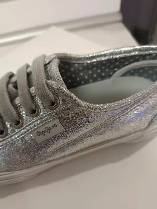 Zapatillas Pepe Jeans London plateadas