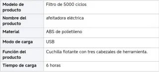 Afeitadora Eléctrica 3 en 1 Negra