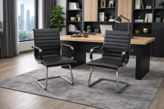 Silla De Conferencia Balve En Cuero Sintético