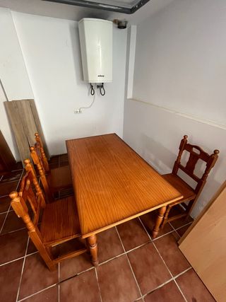 Mesa y 4 Sillas madera maciza Rústico Provenzal