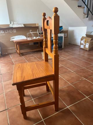 Mesa y 4 Sillas madera maciza Rústico Provenzal