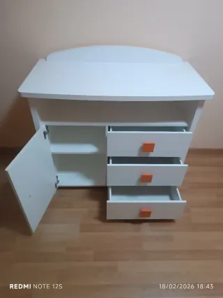 Mueble cambiador bebé blanco 90×106×55