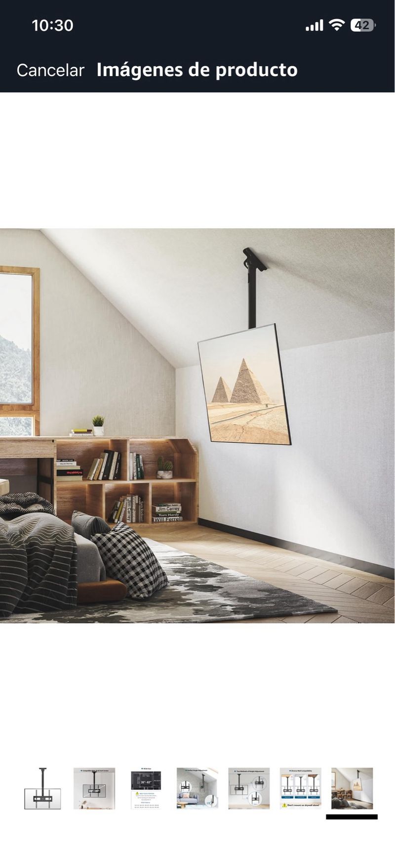 Soporte Techo TV BONTEC Inclinable Giratorio afbeelding 8