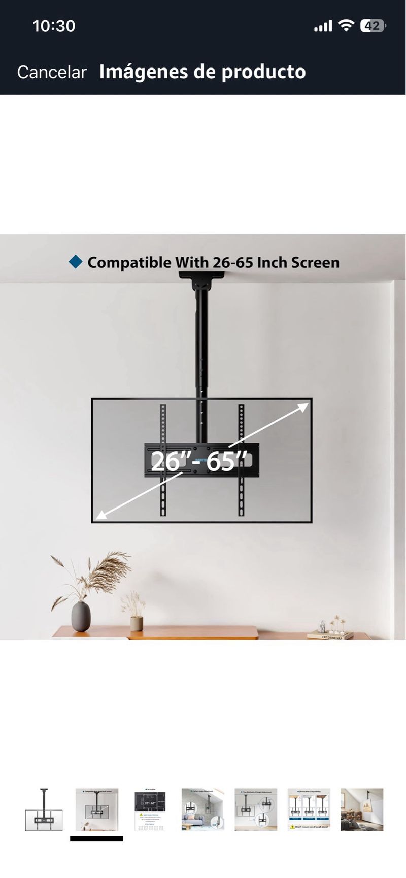 Soporte Techo TV BONTEC Inclinable Giratorio afbeelding 3