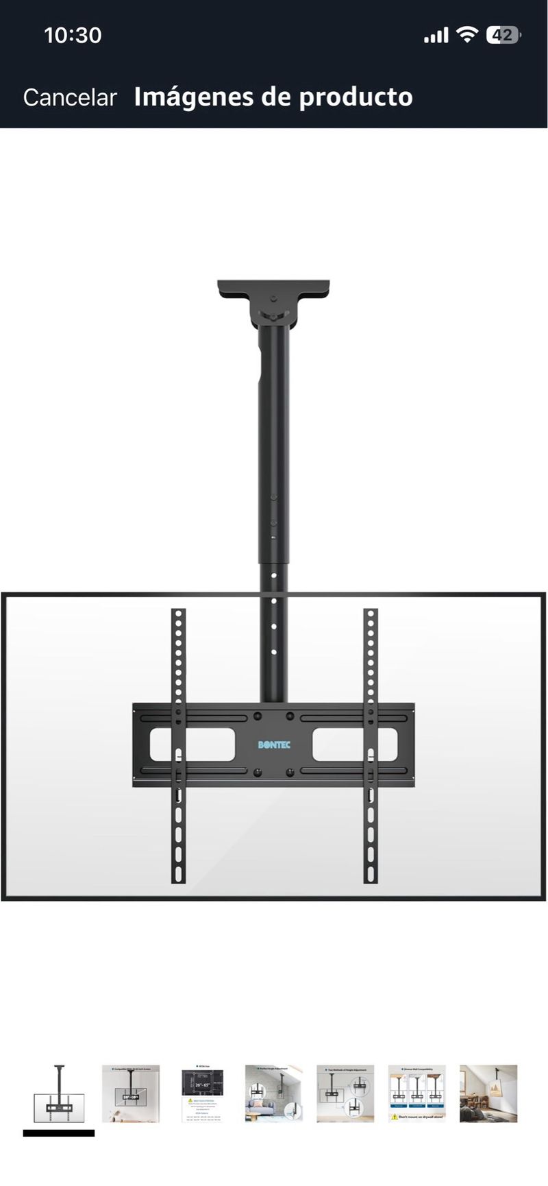 Soporte Techo TV BONTEC Inclinable Giratorio afbeelding 2