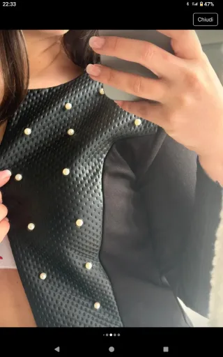 Giacca nera con perle tg M