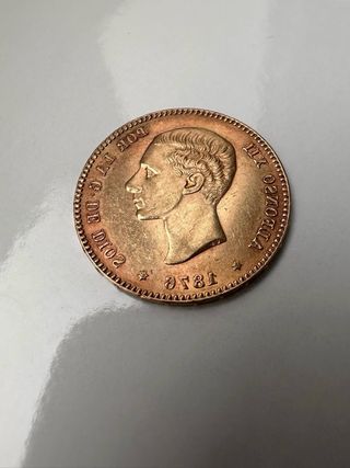 Moneda Alfonso XII 1876 Oro