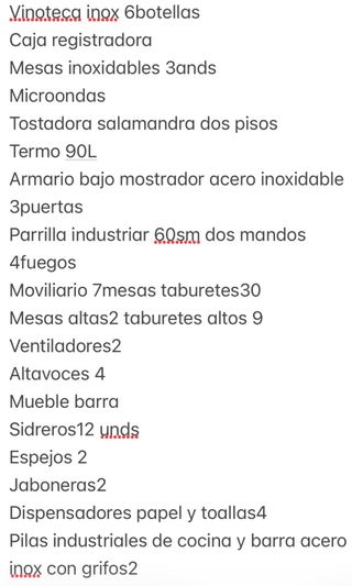 LOTE MOVILIARIO Y MAQUINARIA BAR