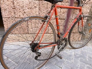 Bici da corsa rossa
