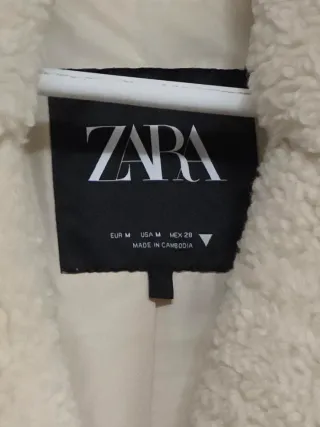 Abrigo Teddy Zara Oversize Talla M/L Beige