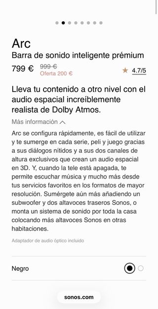 Sonos Arc Barra de Sonido Premium