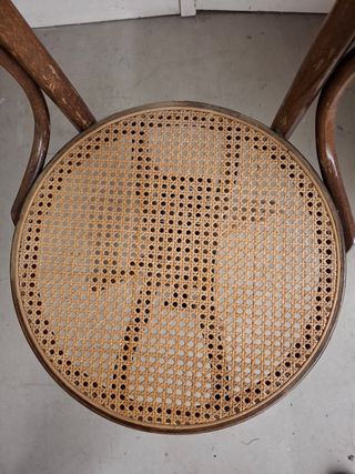 Silla Oficina Vintage Madera y Rattan