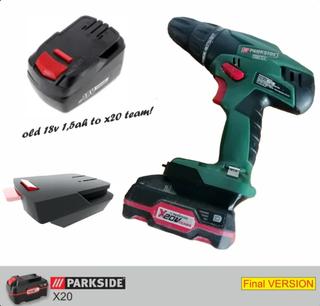 Adaptador Parkside Antigo pabs 18 a1 para X20