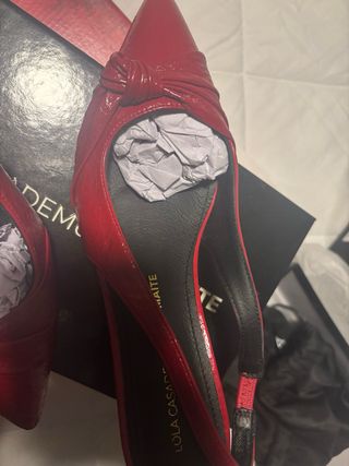 Zapatos Lola Casademunt Rojos Tacon Slingback