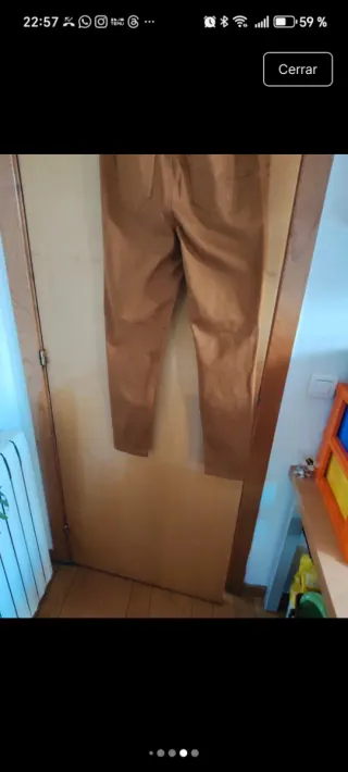 Pantalón elástico marrón