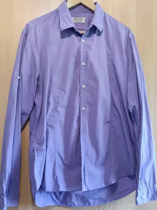 Camisa Zara Morada Manga Larga