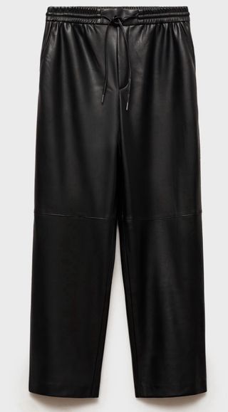 Pantalón efecto piel crop con goma