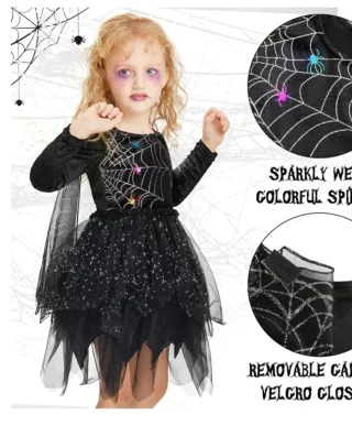 Disfraz Halloween Araña Negro Niña